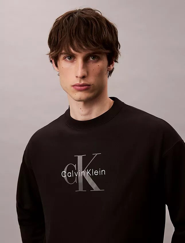 Sudadera holgada de felpa de primera calidad con logotipo Monogram Sudadera holgada de felpa de primera calidad con logotipo Monogram