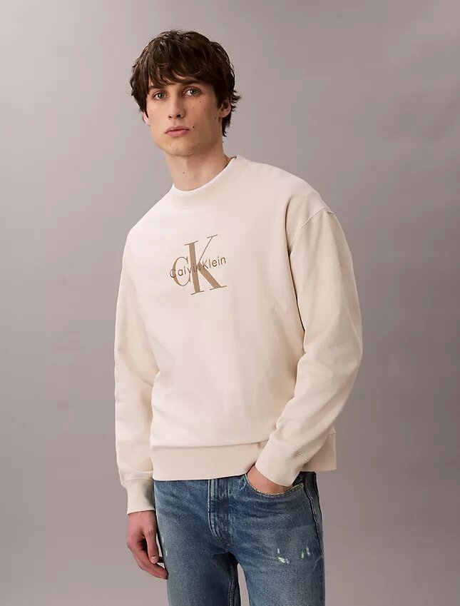 Sudadera holgada de felpa de primera calidad con logotipo Monogram Sudadera holgada de felpa de primera calidad con logotipo Monogram