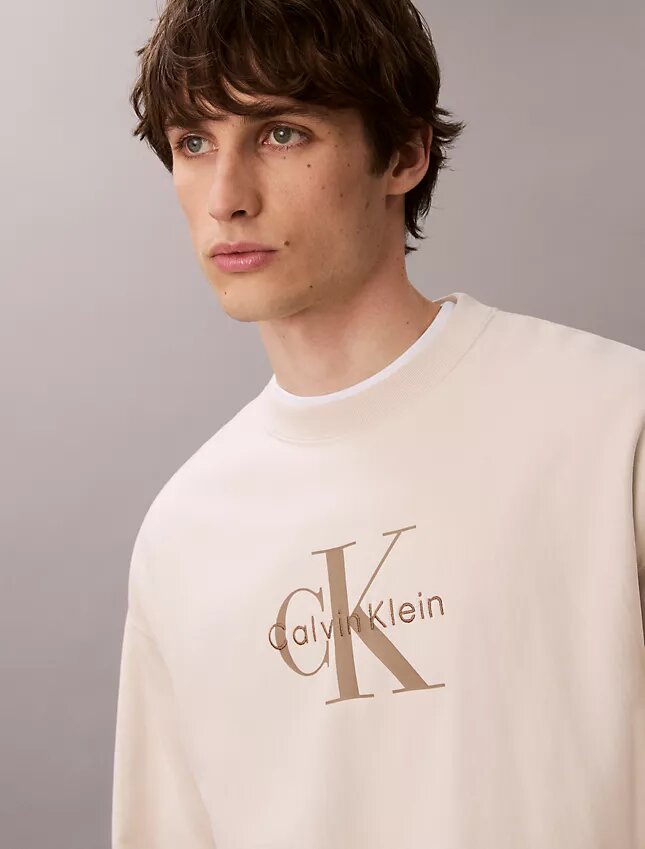 Sudadera holgada de felpa de primera calidad con logotipo Monogram Sudadera holgada de felpa de primera calidad con logotipo Monogram