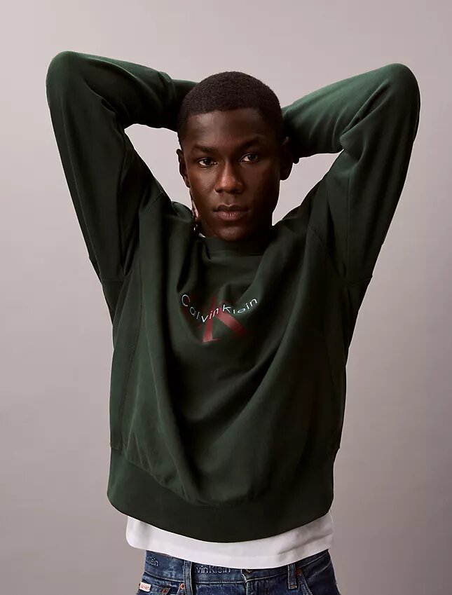 Sudadera holgada de felpa de primera calidad con logotipo Monogram Sudadera holgada de felpa de primera calidad con logotipo Monogram