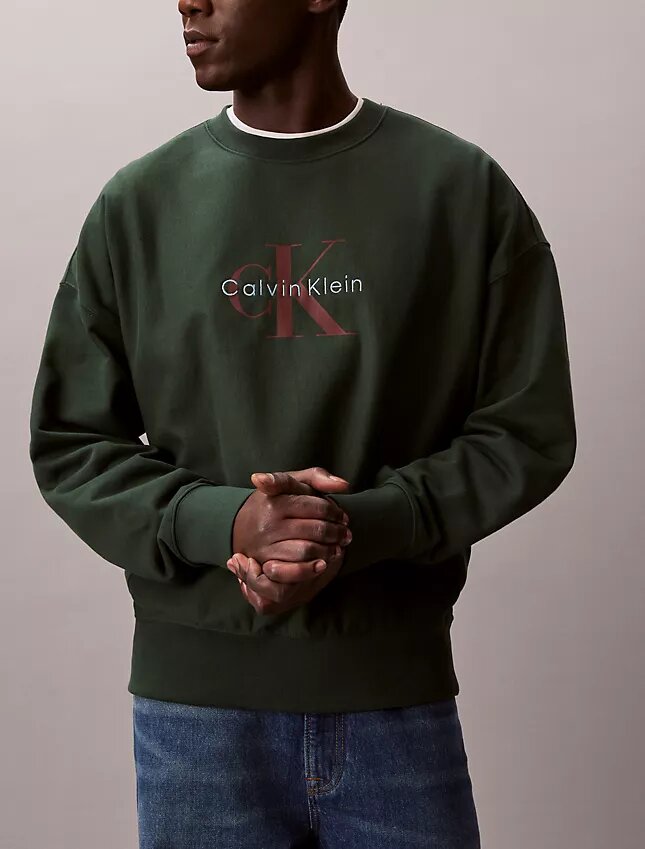 Sudadera holgada de felpa de primera calidad con logotipo Monogram Sudadera holgada de felpa de primera calidad con logotipo Monogram