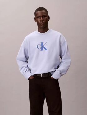 Sudadera holgada de felpa premium con logotipo Monogram Sudadera holgada de felpa premium con logotipo Monogram