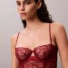 Sujetador balconette Unlined de encaje floral negro de CK Sujetador balconette Unlined de encaje floral negro de CK