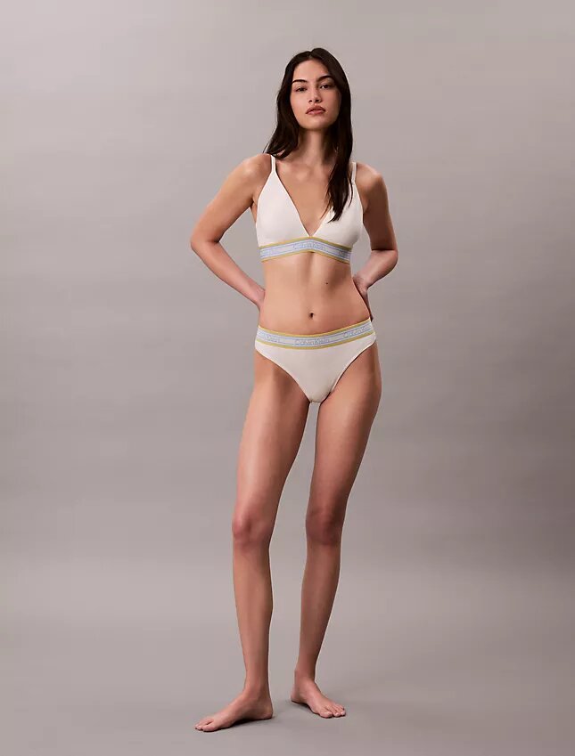 Sujetador Bralette triangular con rayas de algodón y Modal, ligeramente forrado Sujetador Bralette triangular con rayas de algodón y Modal, ligeramente forrado