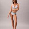 Sujetador Bralette triangular con rayas de algodón y Modal, ligeramente forrado Sujetador Bralette triangular con rayas de algodón y Modal, ligeramente forrado