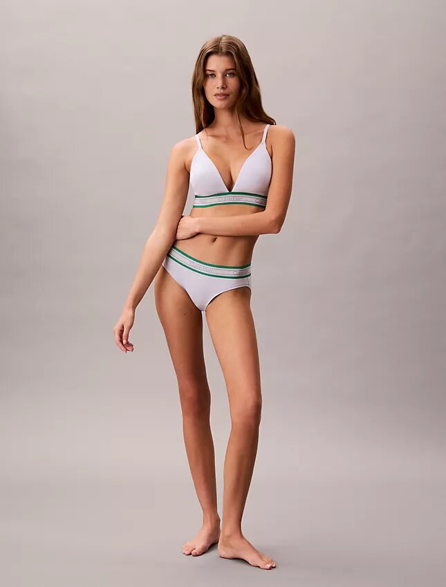 Sujetador Bralette triangular con rayas de algodón y Modal, ligeramente forrado Sujetador Bralette triangular con rayas de algodón y Modal, ligeramente forrado