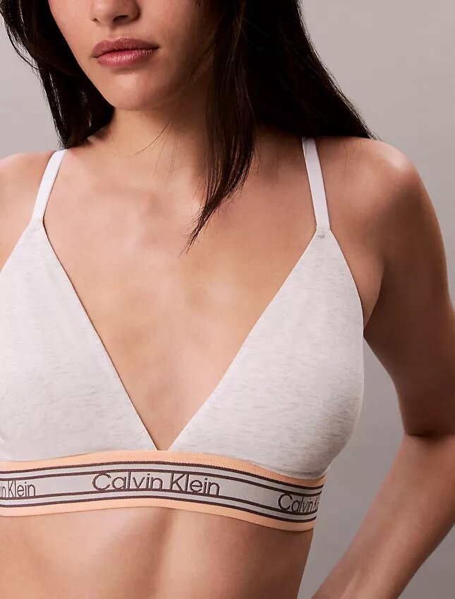 Sujetador Bralette triangular con rayas de algodón y Modal, ligeramente forrado Sujetador Bralette triangular con rayas de algodón y Modal, ligeramente forrado
