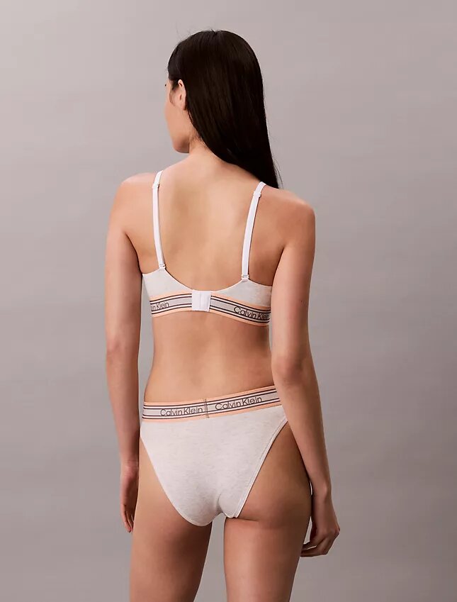 Sujetador Bralette triangular con rayas de algodón y Modal, ligeramente forrado Sujetador Bralette triangular con rayas de algodón y Modal, ligeramente forrado