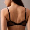 Sujetador plunge Unlined de encaje geométrico negro de CK Black Sujetador plunge Unlined de encaje geométrico negro de CK Black