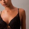 Sujetador Push-Up con escote profundo y encaje floral negro CK Black Sujetador Push-Up con escote profundo y encaje floral negro CK Black