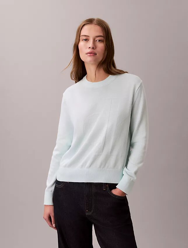 Suéter de algodón liso con Monogram Suéter de algodón liso con Monogram