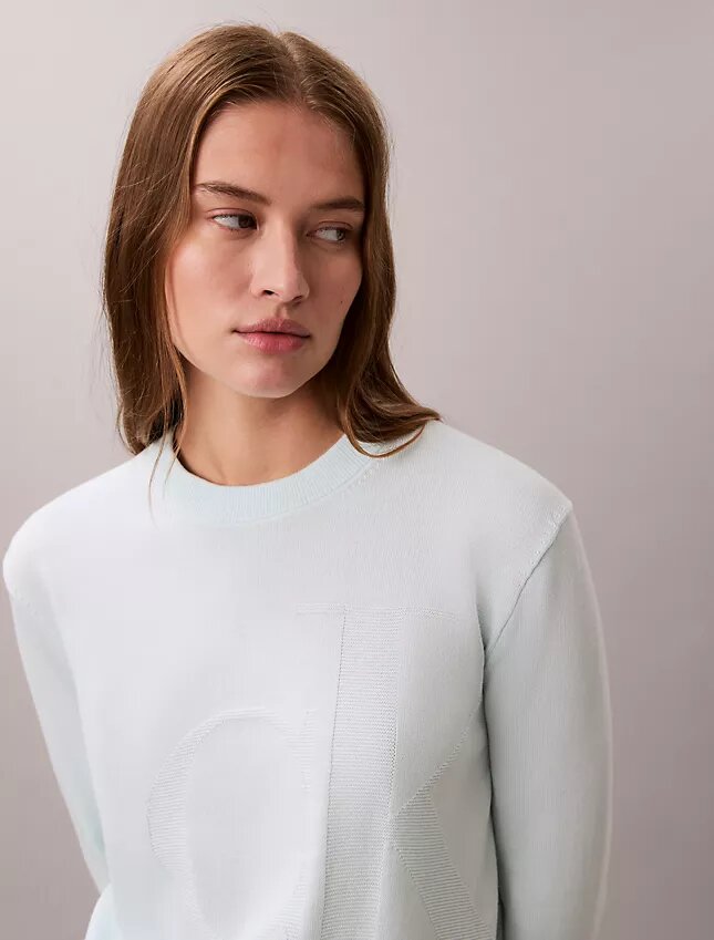 Suéter de algodón liso con Monogram Suéter de algodón liso con Monogram