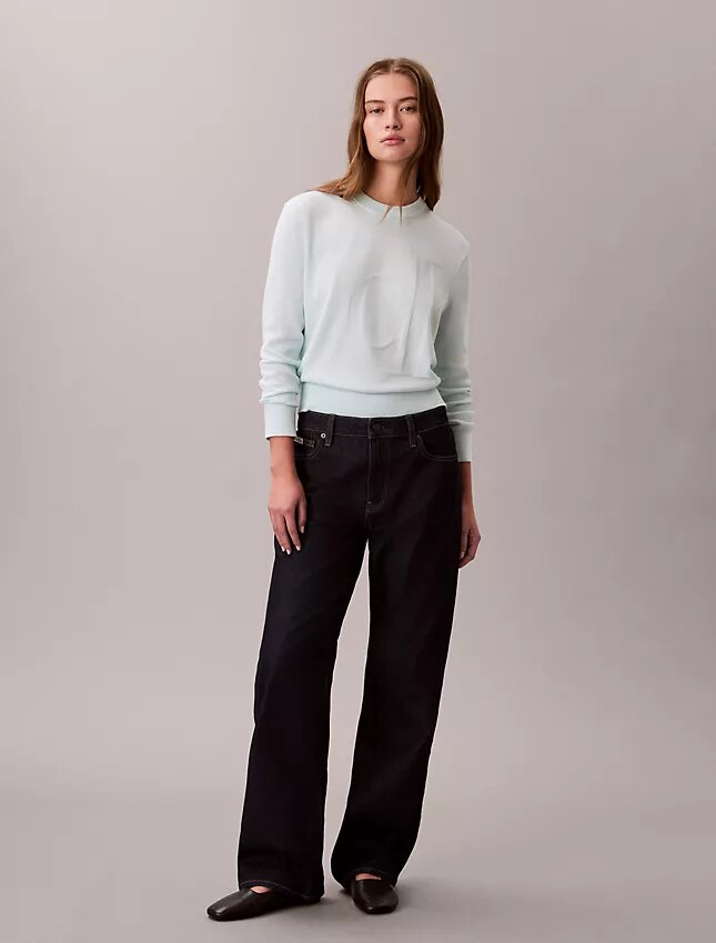 Suéter de algodón liso con Monogram Suéter de algodón liso con Monogram