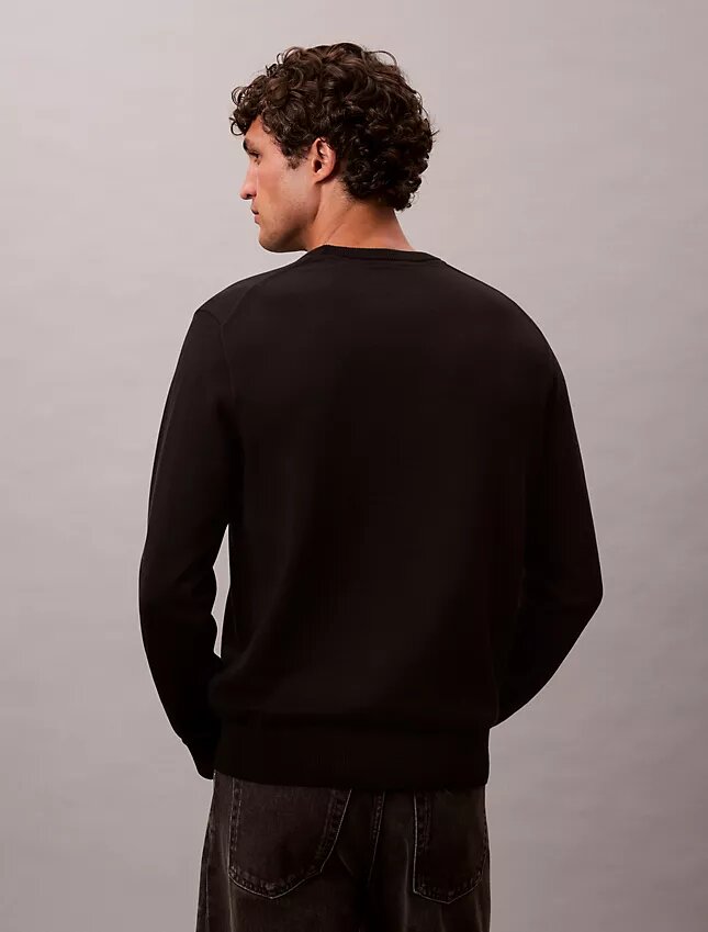 Suéter de algodón liso con Monogram Suéter de algodón liso con Monogram