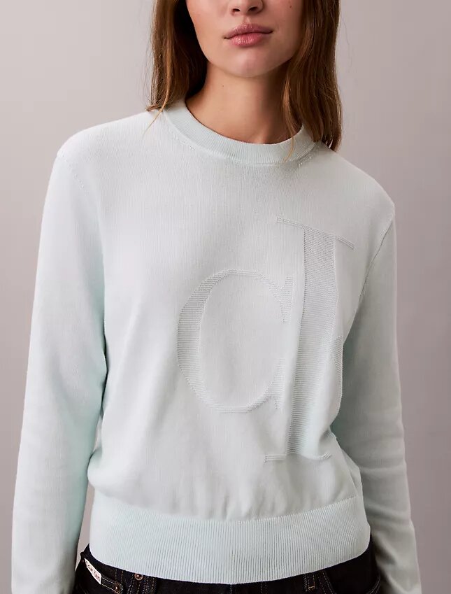 Suéter de algodón liso con Monogram Suéter de algodón liso con Monogram