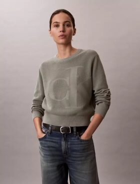 Suéter de algodón suave con Monogram