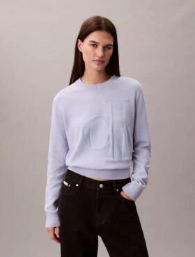 Suéter de chenilla de algodón suave con Monogram