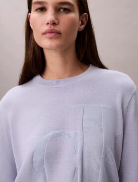 Suéter de chenilla de algodón suave con Monogram