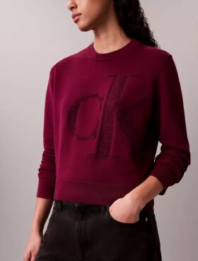 Suéter de chenilla de algodón suave con Monogram