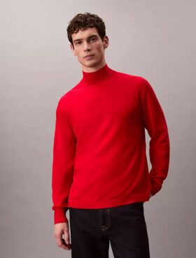 Suéter de cuello alto de lana merino