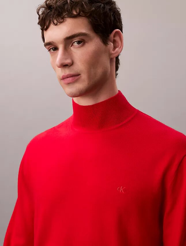 Suéter de cuello alto de lana merino Suéter de cuello alto de lana merino