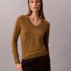 Suéter de cuello en V de lana merino Suéter de cuello en V de lana merino