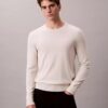 Suéter de cuello redondo de mezcla de merino extrafina Suéter de cuello redondo de mezcla de merino extrafina