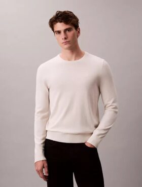 Suéter de cuello redondo de mezcla de merino extrafina