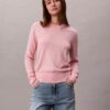 Suéter de cuello redondo de mezcla de merino extrafina