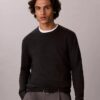 Suéter de cuello redondo de mezcla de merino extrafina Suéter de cuello redondo de mezcla de merino extrafina