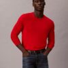 Suéter de cuello redondo de mezcla de merino extrafina Suéter de cuello redondo de mezcla de merino extrafina