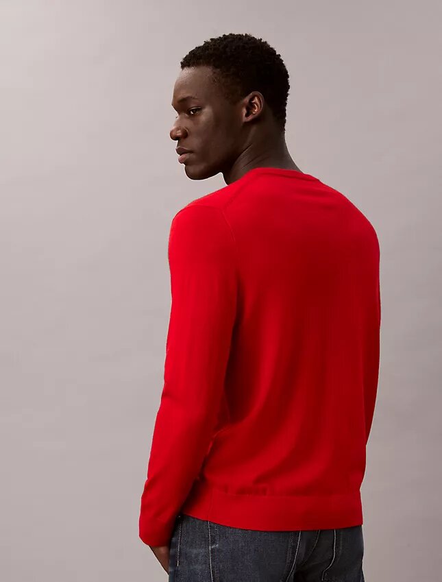 Suéter de cuello redondo de mezcla de merino extrafina Suéter de cuello redondo de mezcla de merino extrafina