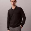 Suéter polo de mezcla de lana merino extrafina Suéter polo de mezcla de lana merino extrafina
