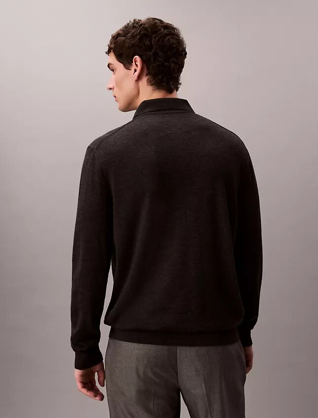 Suéter polo de mezcla de lana merino extrafina Suéter polo de mezcla de lana merino extrafina
