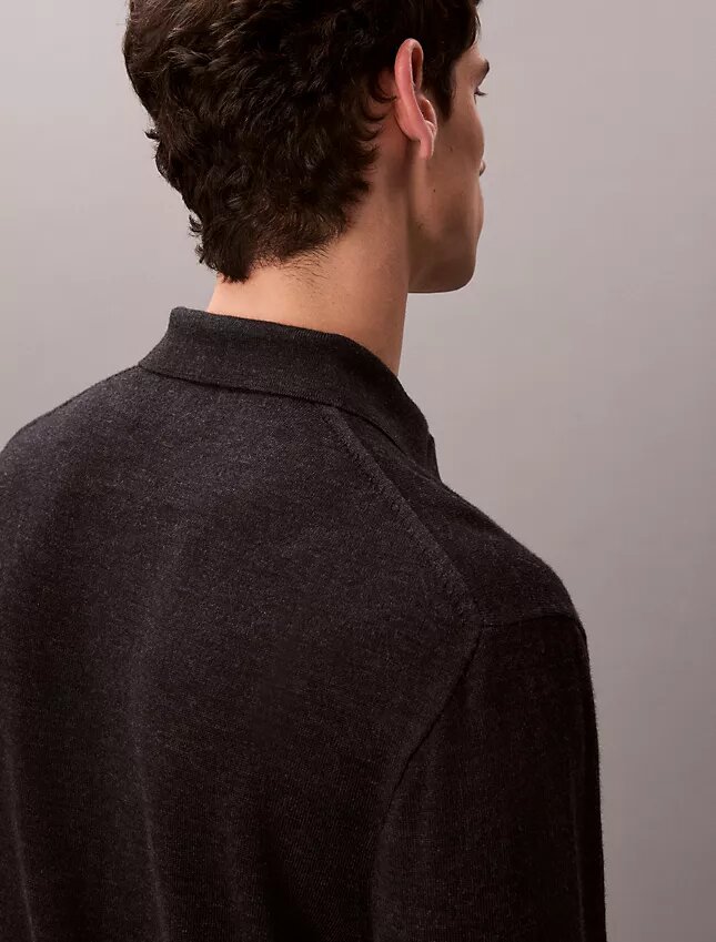 Suéter polo de mezcla de lana merino extrafina Suéter polo de mezcla de lana merino extrafina