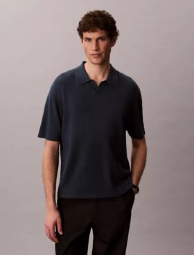 Suéter polo de mezcla de lino