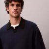 Suéter polo de mezcla de lino Suéter polo de mezcla de lino