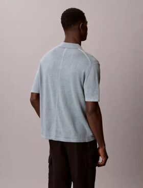 Suéter polo de mezcla de lino