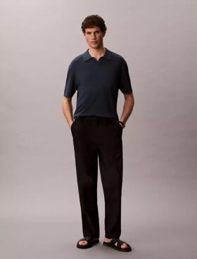 Suéter polo de mezcla de lino