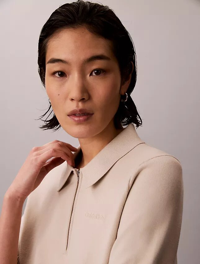 Suéter polo de punto holgado Suéter polo de punto holgado