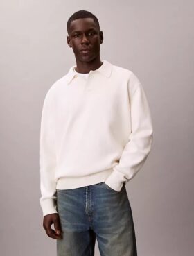 Suéter polo holgado de algodón