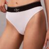 Tanga elástica de microfibra con monograma gráfico Tanga elástica de microfibra con monograma gráfico