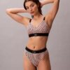 Tanga elástica de microfibra con monograma gráfico Tanga elástica de microfibra con monograma gráfico