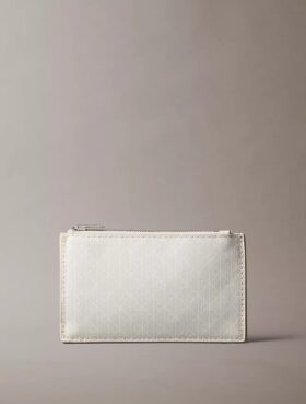 Tarjetero con cremallera superior y logotipo estampado en toda la superficie Tarjetero con cremallera superior y logotipo estampado en toda la superficie