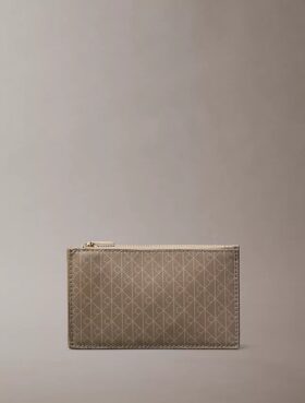 Tarjetero con cremallera superior y logotipo estampado en toda la superficie Tarjetero con cremallera superior y logotipo estampado en toda la superficie