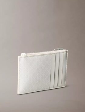 Tarjetero con cremallera superior y logotipo estampado en toda la superficie Tarjetero con cremallera superior y logotipo estampado en toda la superficie