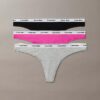 Thong de talle bajo con logo Icon, paquete de 3