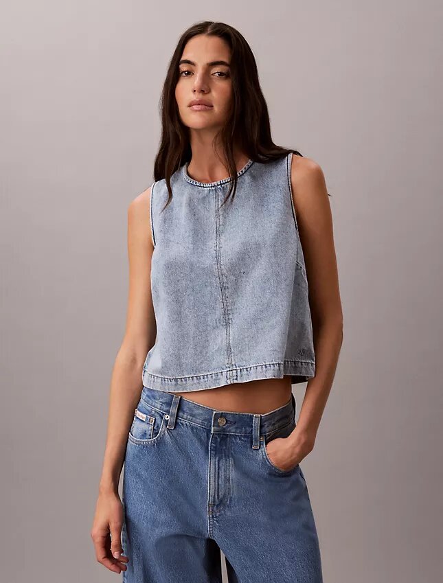 Top corto de denim Top corto de denim