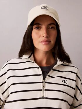 Top corto de felpa con Monogram a rayas