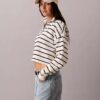 Top corto de felpa con Monogram a rayas Top corto de felpa con Monogram a rayas